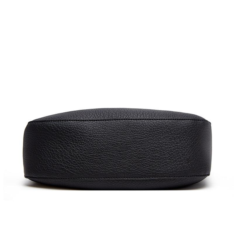 Bag Women's New Simple Solid Color Soft Leather Shoulder Oblique Span Bag Versatile Fashion Lychee Pattern Mother and Child Bag