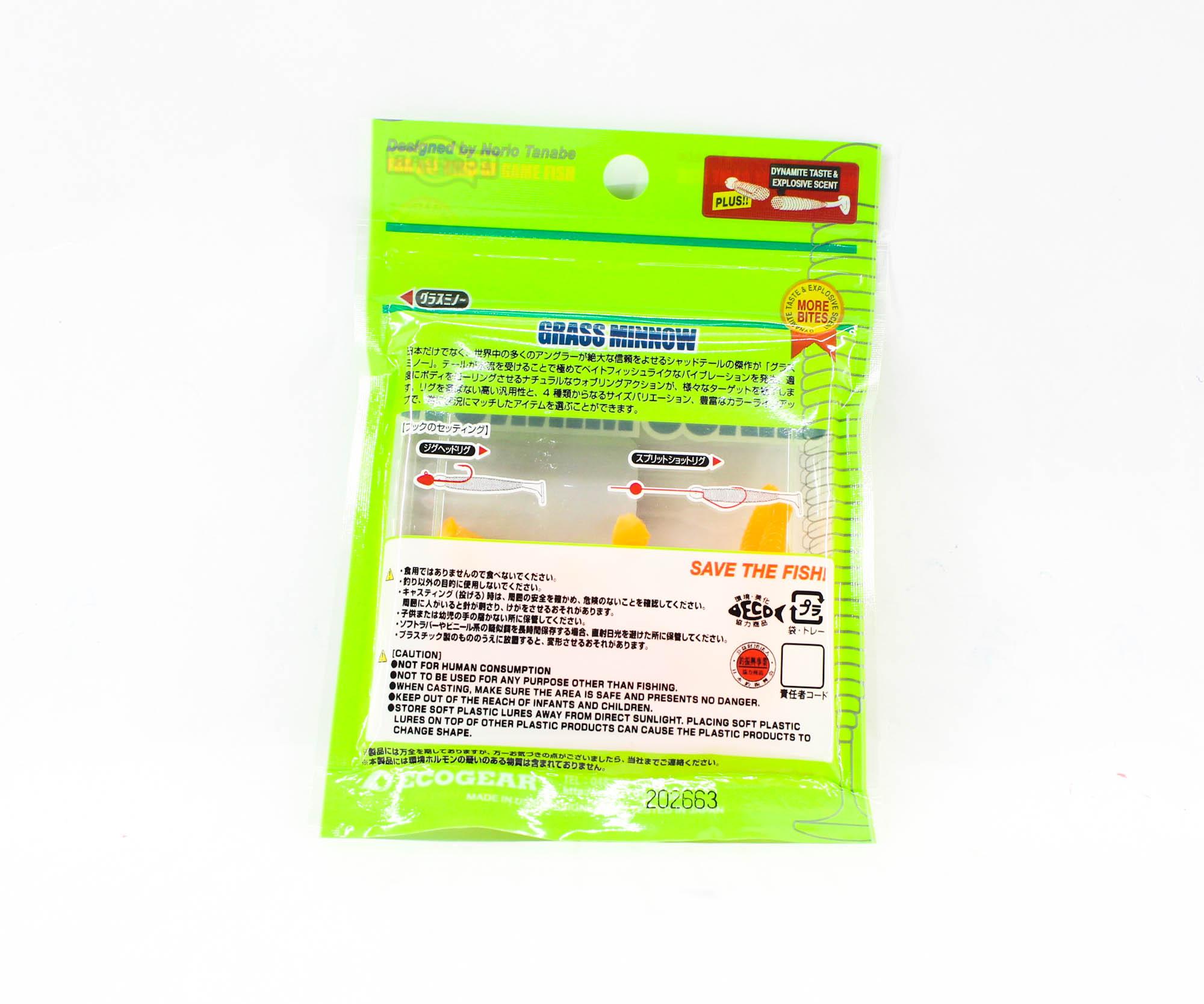 Leurre Souple Ecogear Grass Minnow SS, Paquet De 15, 1 1/8 Pouce, Pour Pêche En Eau Douce