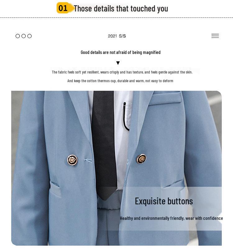 Spring/Autumn Korean Style Boys' Two-Piece Suit: Handsome Flower Boy Formal Wear