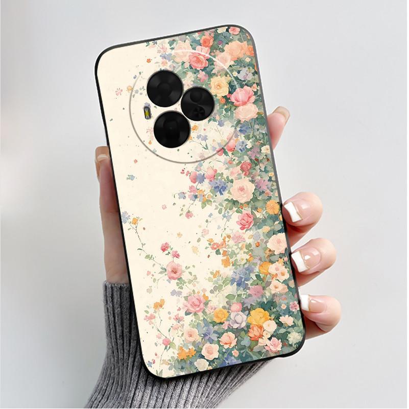 Printing Pattern Case For TCL Nxtpaper 60 Ultra Soft Silicone Black Shell Cover Cute Flower Cartoon Casing