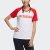 Adidas Neo Essentials Linear T-Shirt Baseball Sport Colorblock-Print Raglanärmel T-Shirt Damen Tops Weiß GP5557