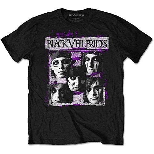 Rockoff Trade Men s Black Veil Brides Grunge Faces T-Shirt, X-Large S
