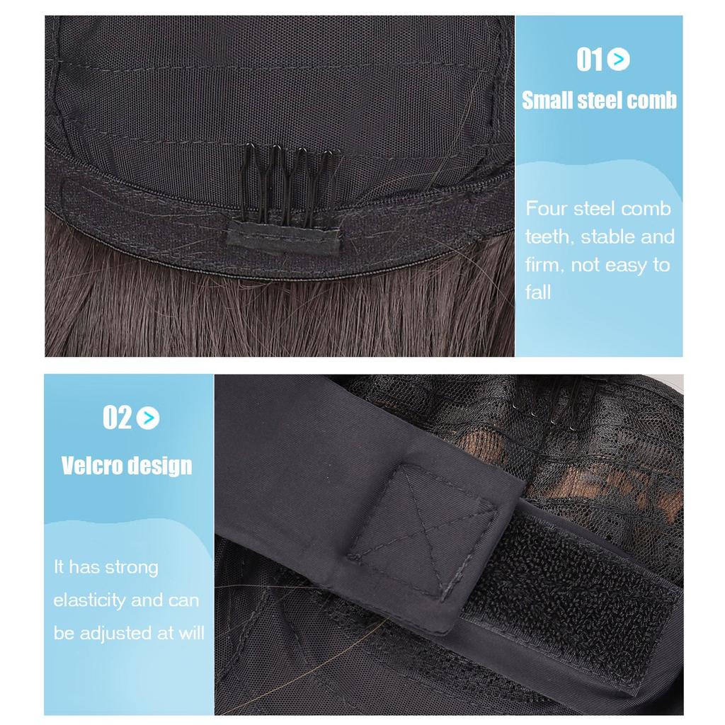 Women's Headband Wigs Black/Brown Long Straight Headband Wigs Premium Synthetic Headband Wigs Natural Wigs with Headbands and Wig