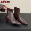 Fashion Fashion Pointed Toe Ladies Modern Short Boots Zippers Female Low Heel Women Ankle Stretch Boots Pumps Shoes