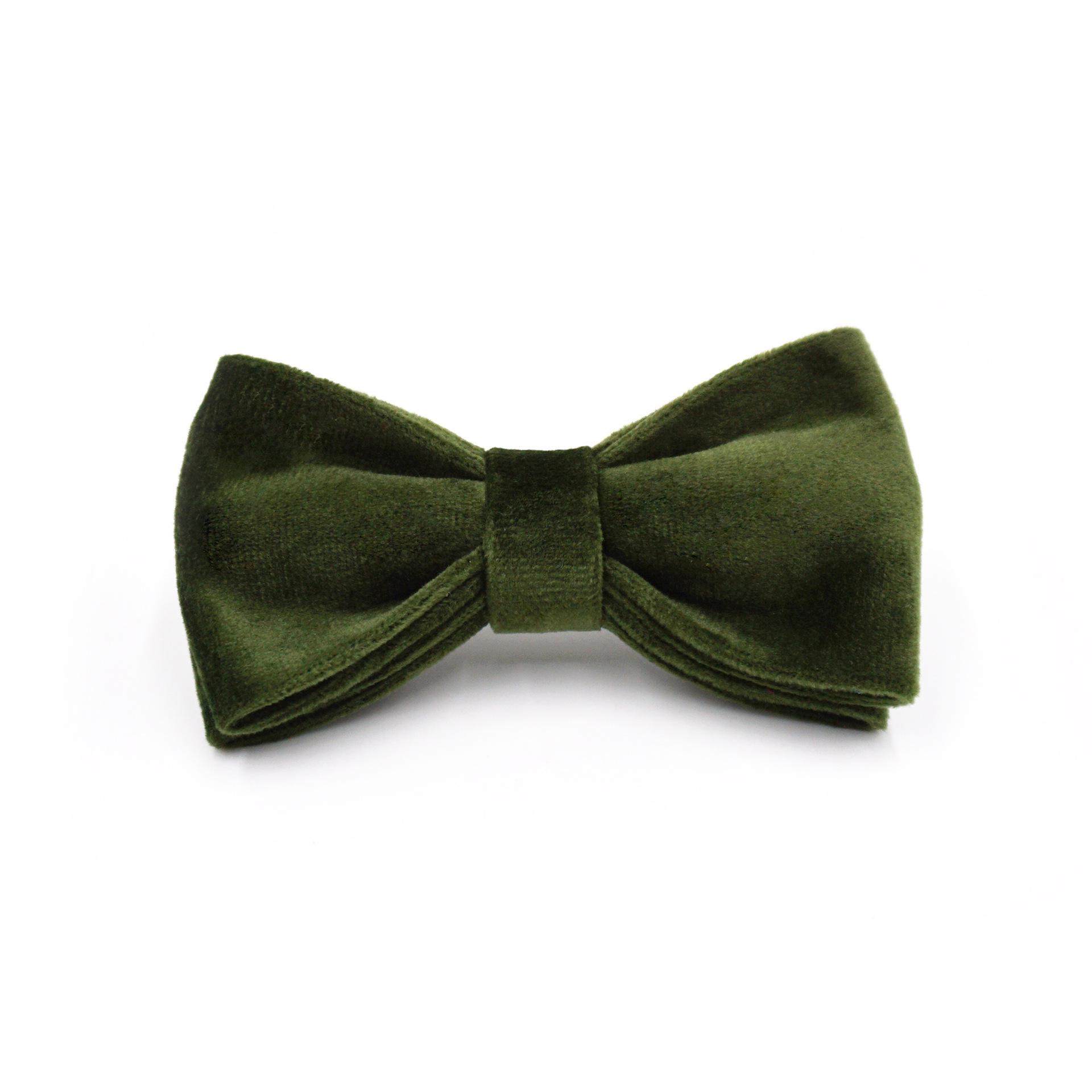 Mihaba Boss Army Green Velvet Pet Collar & Harness: Stylish & Soft Dog Neck Collar & Leash Set. M