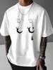 Mystic Moon Witch Crystal Star Graphic Unisexs Loose Crew Neck Short Sleeve Cotton Tee Gothic Vintage Summer Casual Streetwear Top