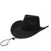 Western cowboy roll-up edge large edge cowboy hat light hat imitation leather velvet jazz hat protective riding hat