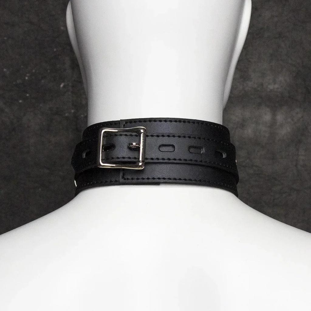 Fetish Erotic Toy Adult Game Sex Toy Sexy Female Erotic Black Leather Collar BDSM Restraint Belt Neck Set Slave