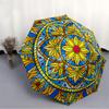 1pc Stained Glass Mandala Automatic Folding Umbrella - Design, Durable Iron Frame for Travel, Outdoor, Beach Fashion Accessory a0920062