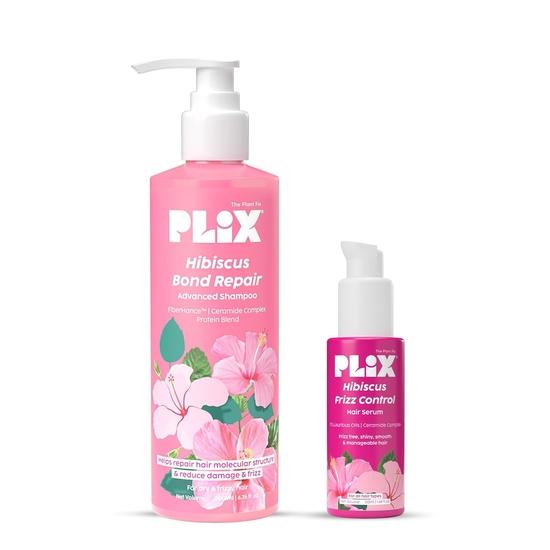 

PLIX - THE PLANT FIX Сыворотка для волос Hibiscus Frizz Control 50 мл + Шампунь Bond Repair Advanced 200 мл | Защищает и разглаживает вьющиеся волосы