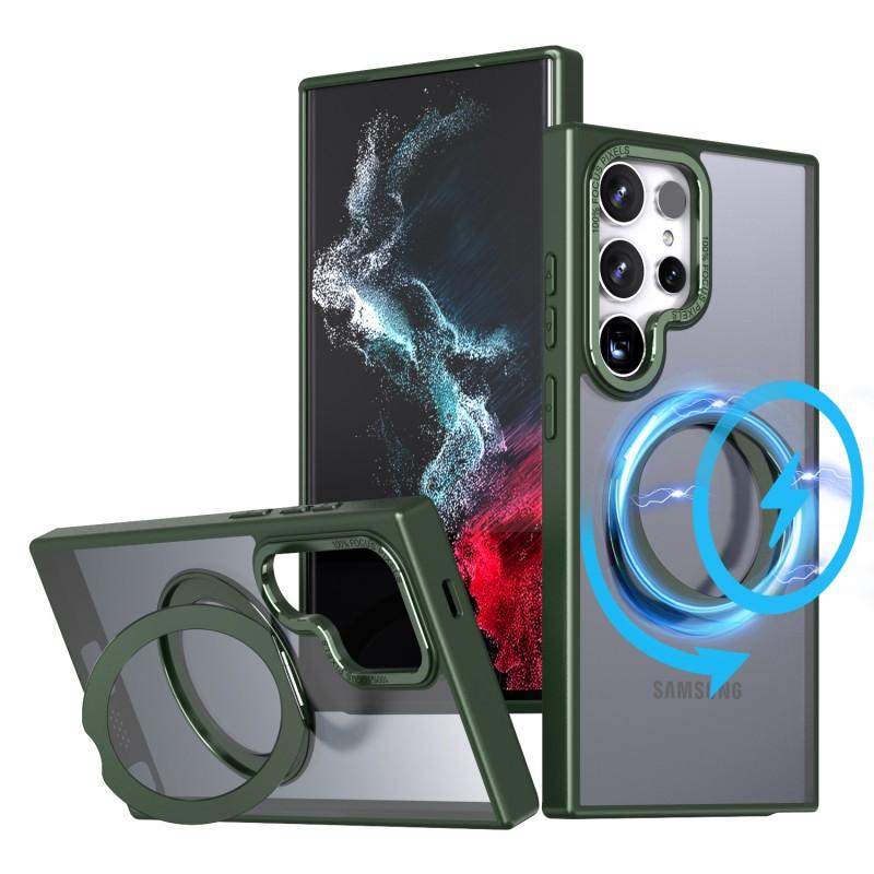 360 Rotating Stand Magnetic Phone Case IPhone 16 Plus Shockproof Acrylic Back Cover