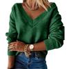 Women S Long Sleeve V Neck Loose Knit Pullover Sweater