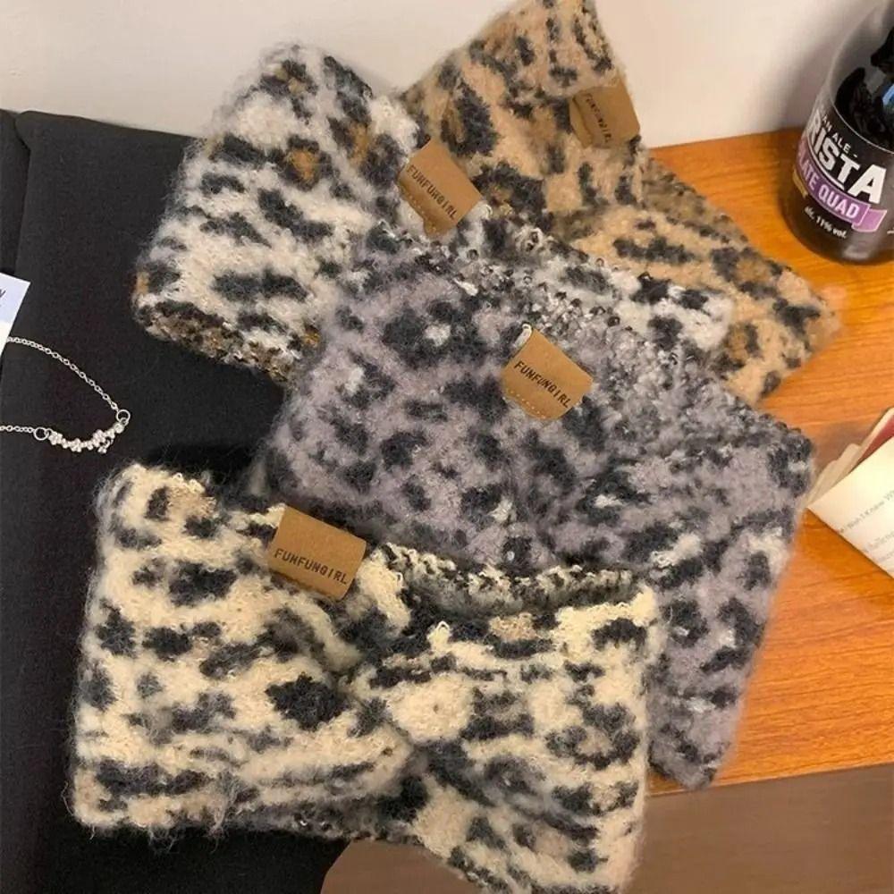 Soft Cross Headband High Elasticity Turban Headwrap Leopard Print Headband  Winter Season