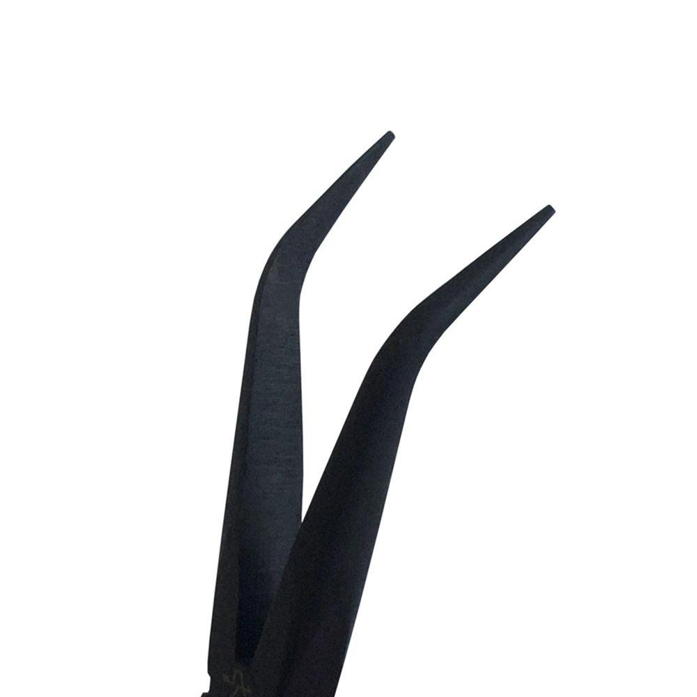 Fujiya Tweezers Pliers 150mm Blue (Bent Type) 303T-150