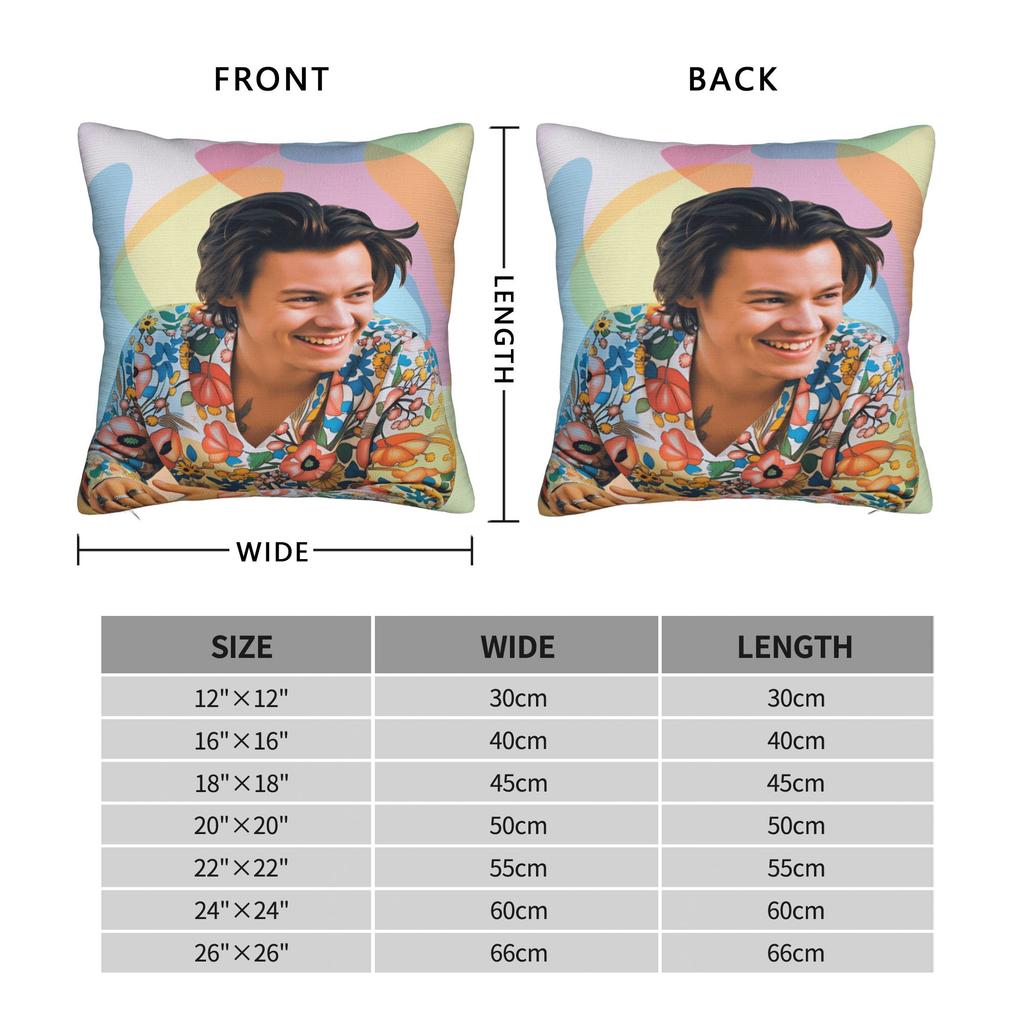 Singer H-Harrys S-Styles Pillow Case  Soft Pillow Cover For Sofa Car Home Decor Funny Cushion Cover