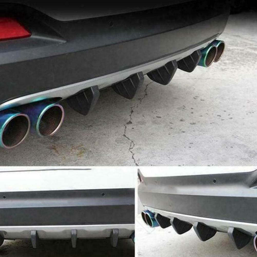 4pcs Car Rear Bumper Diffuser Fin Spoiler Lip Universal Auto Accessory