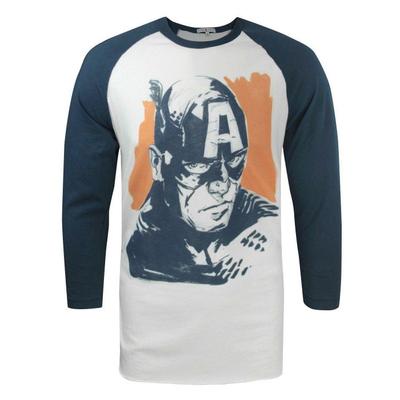 Junk Food Mens Captain America Raglan T-Shirt