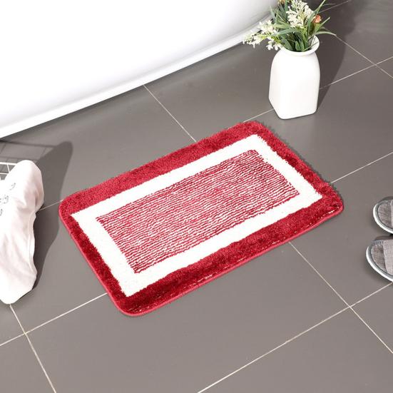 Bathroom Anti-Slip Mat, Ultra Soft Water-Absorbent Fiber Bath Mat, Non-Slip Thick Cushioned Floor Mat, for Tub Home Decor Accessories