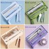 Large Capacity Transparent Three-Layer Pencil Bag for Students
