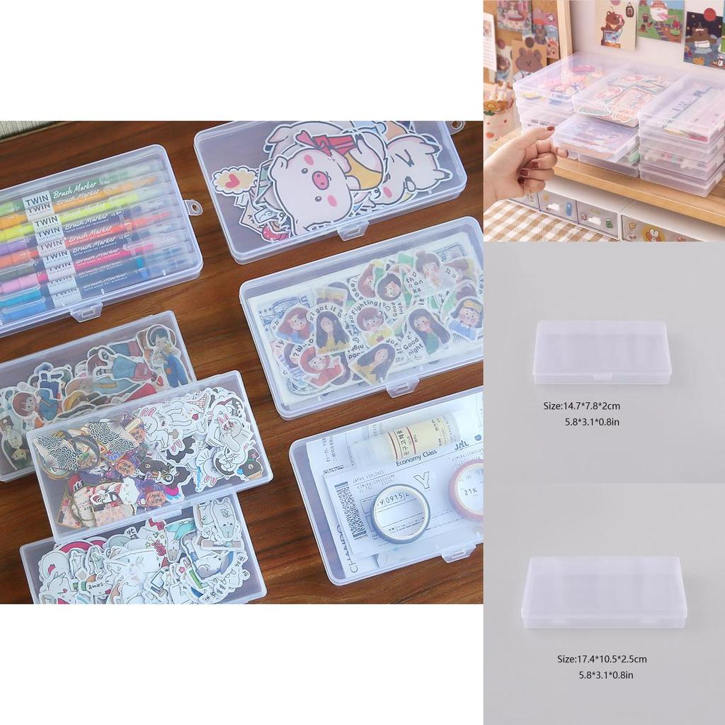 Storage Transparent Mini Box Students Plastic Desktop Organization Labeling