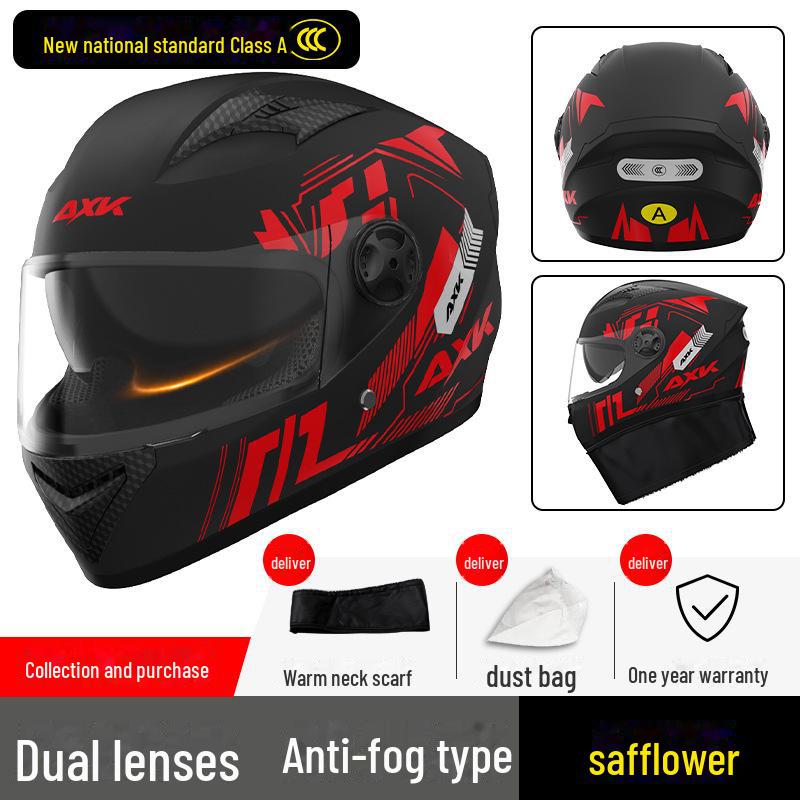 A1 3C Certified Electric Motorcycle Helmet - Four Seasons, Winter Warm, Unisex Full Helmet