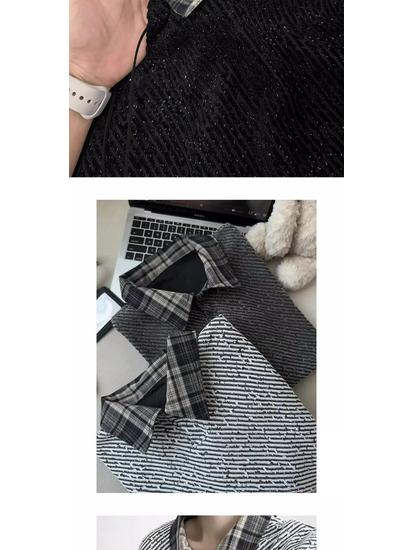 Men's Retro Plaid Velvet-Lined Hoodie: Autumn/Winter Street Style Trendy Loose Fit Jacket