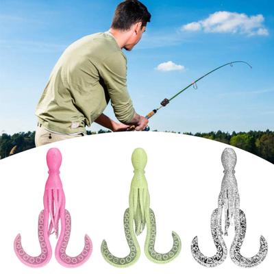 10 Stück 11CM/4.2G Leuchtender Weicher Oktopus-Köder Bunter TPE Leuchtend im Dunkeln Realistischer Bionischer Künstlicher Tintenfisch-Köder Salzwasser Süßwasser Schleppfischen