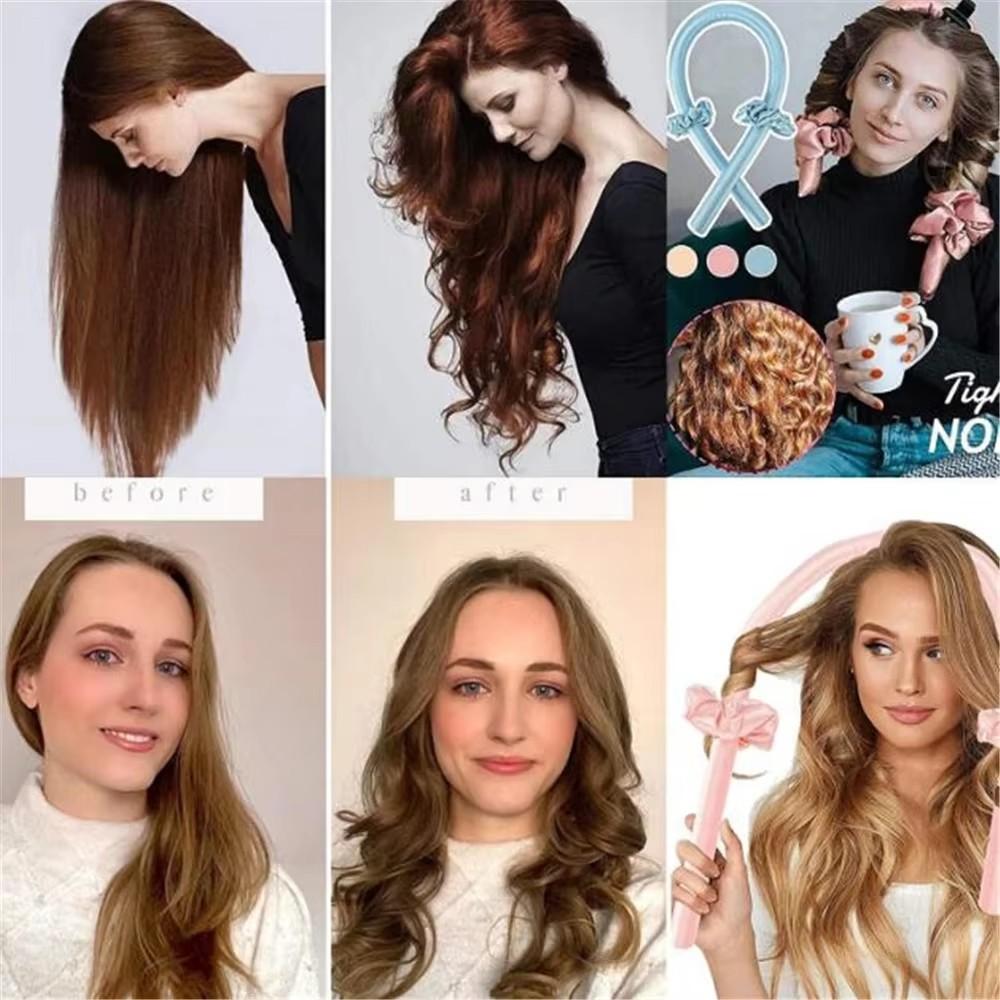 Heatless Curling Rod Headband Silk Curls Ribbon Hair Rollers Sleeping Soft Headband Lazy Hair Curlers Hair DIY Styling Tools