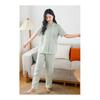 [Vulcanodon] Room Wear, Women's Pajamas, Top and Bottom Set, Comfortable, 100% Cotton, Double Gauze, Short Sleeve, Loungewear, Long Pants, Spring,