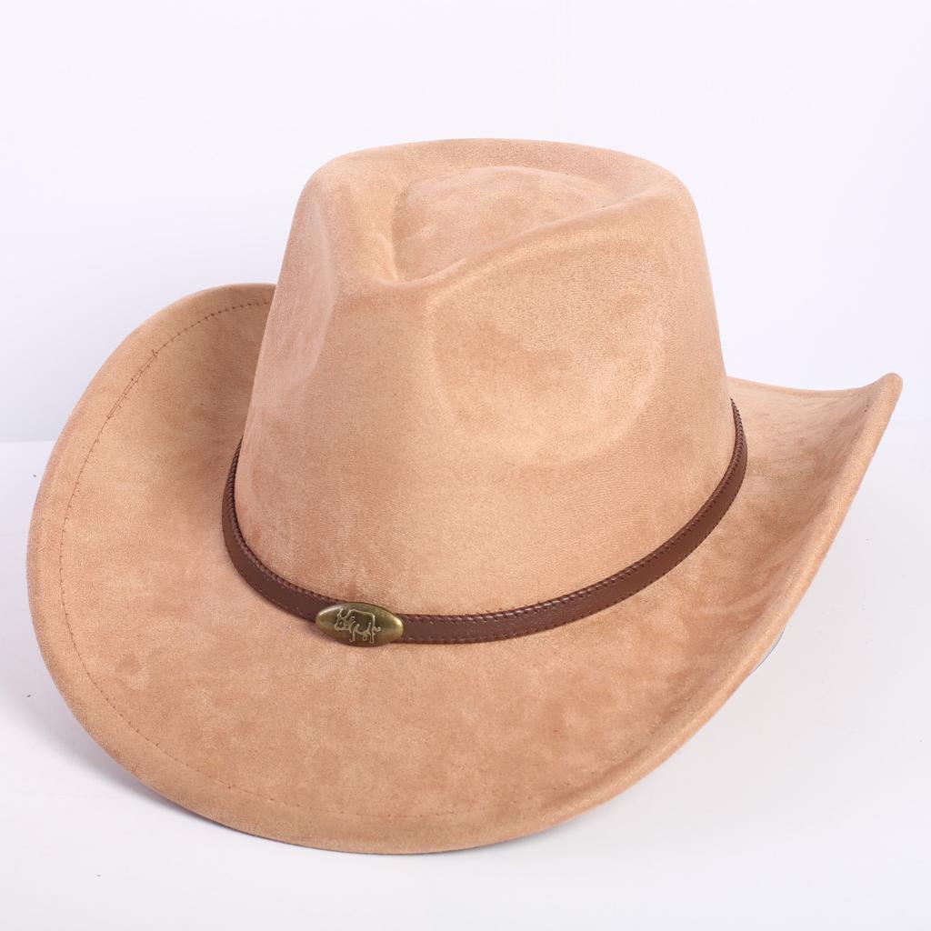 Popular European and American classic suede western cowboy hat men's and women's fashion LO style peach heart cowboy hat