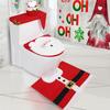 Christmas Bathroom Decoration Set 4Pcs with Toilet Cover Rugs Tank Cover Paper Box Cover Festive Indoor Party Decor