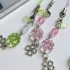 Elegant Clovers Bead Phone Tassels Stylish Four Leaf Clovers Phone Lanyard Tassels Versatile Phone Chain Attachment