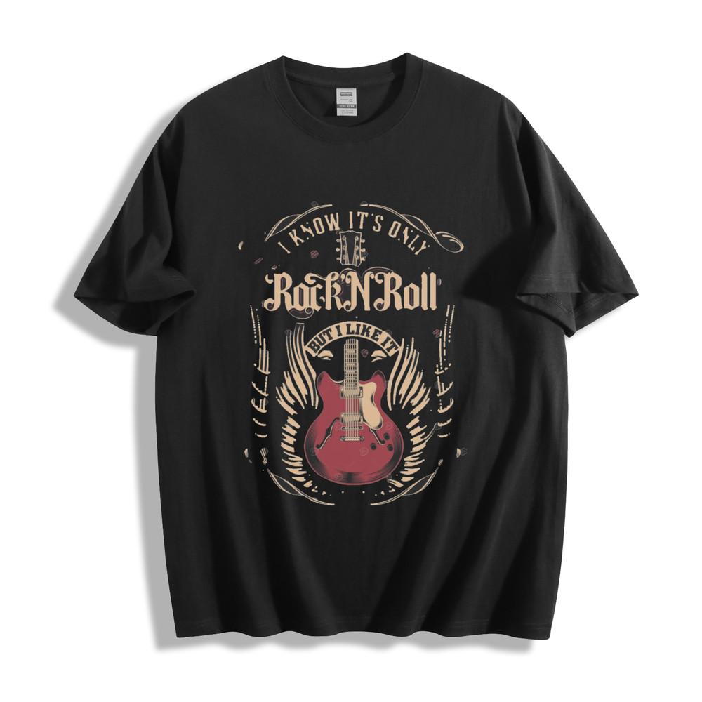 Rock N Roll T-Shirt - Vintage Guitar and Wings Design Unisex Tee