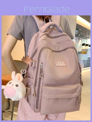 Girl College Backpack Nylon Large Capacity With Multicompartment For School Use