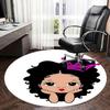 Pink Crown Afro Girl Chair Mat - Round Carpet for Home Decor, Sofa Rug, Office Mat, Gift for All Rooms0512b