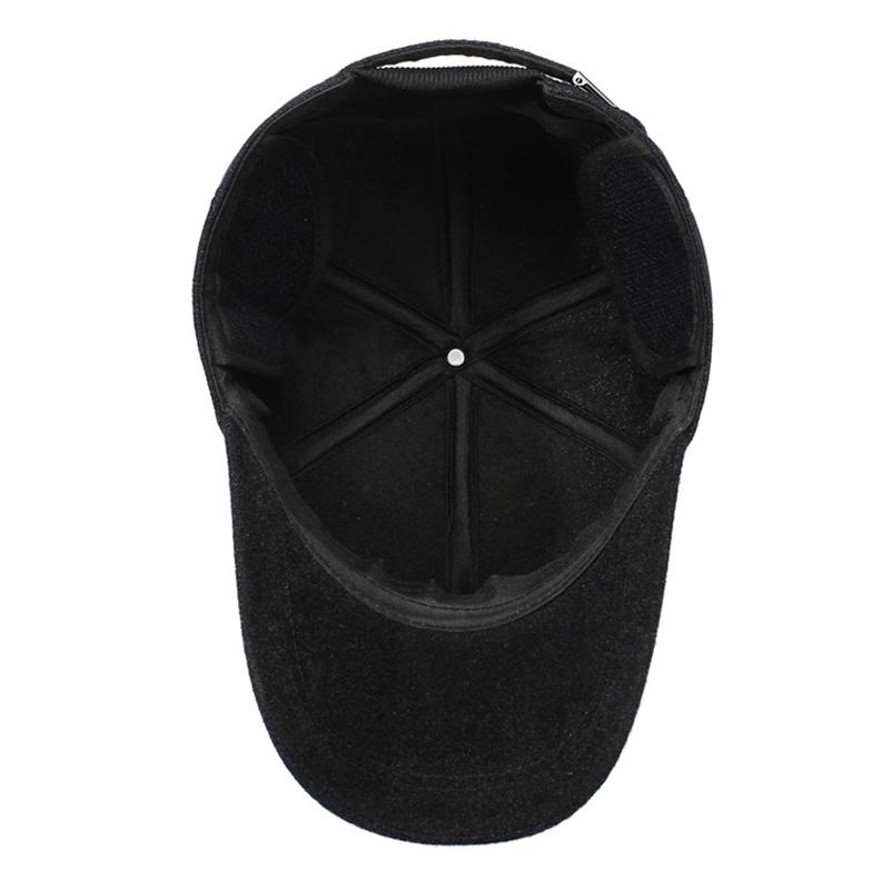 Middle-Aged and Elderly Warm Fleece Hat Autumn Winter Baseball Cap Cold-Proof Outdoor Cotton Cap Men's Thick Cap
