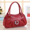 Fashion Women Solid Color Handbag Faux Leather Tote Shoulder Bag Storage Pouch