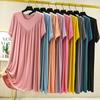 Modal Loose Large Size Summer Sleep Dress Thin Dress Plus Size Nightgown Pleated Home Dress