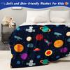 Soft Blanket for Kids Boys, Cozy Toddler Boys Girls Birthday Gifts Fuzzy Cute Outer Space Throw Blanket for Couch Bed Car, Black