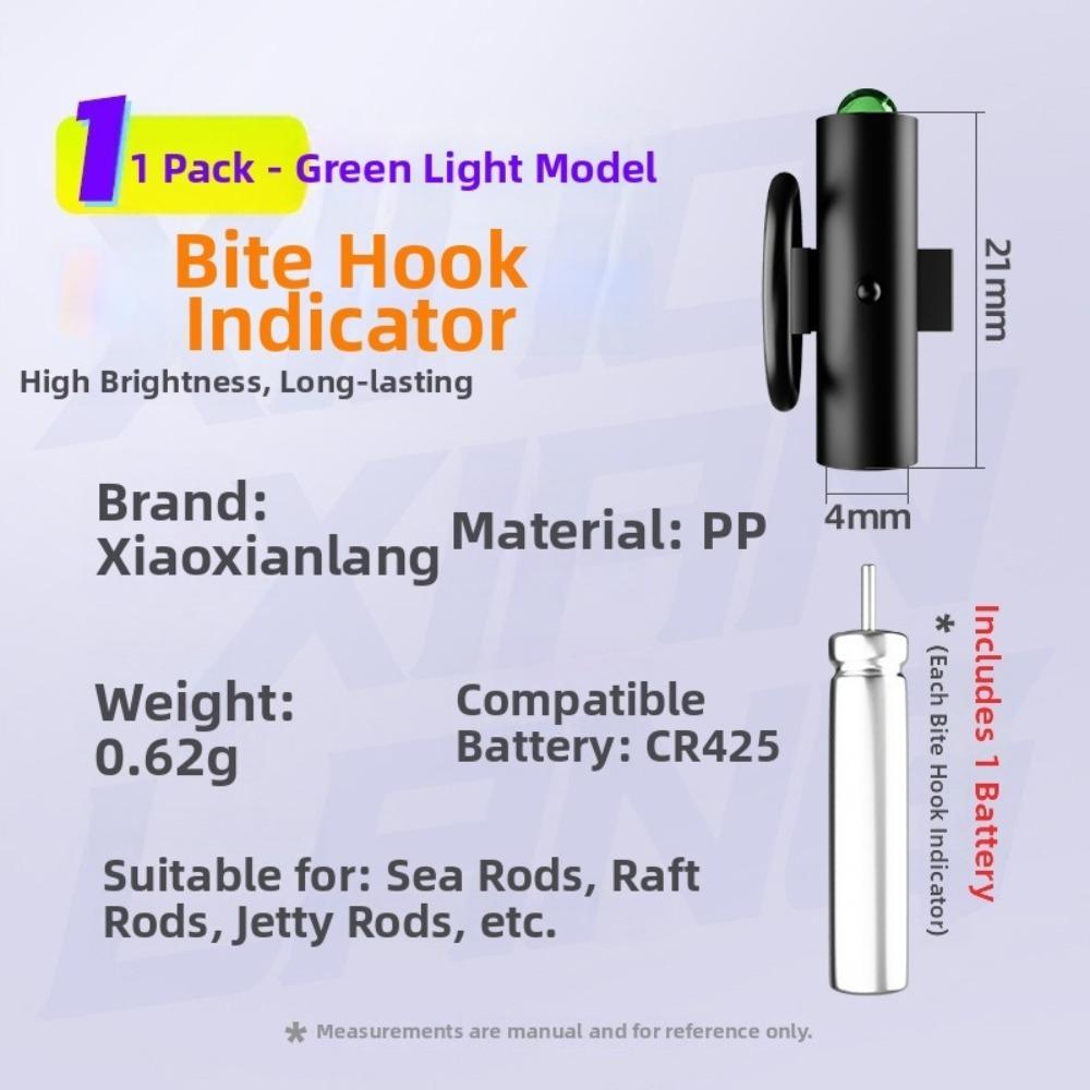 10pcs Clip-On Design Fishing Bite Alarm Portable Portable Fishing Alarm  Freshwater Fishing 2pcs-Green Light