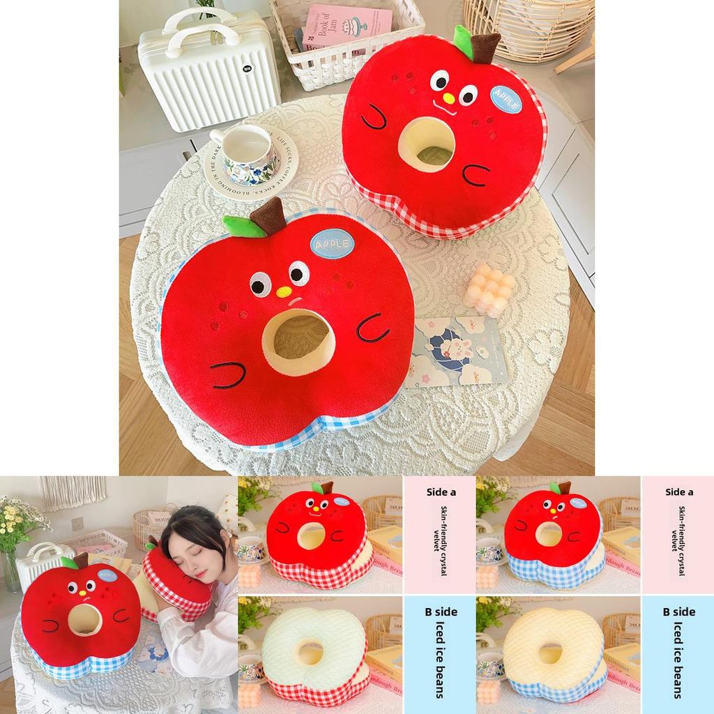 Breathable Ice Silk Hand Pillow With Embroidered Cartoon Design For Office And Library