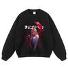 Unisex Oversized Cotton Hoodie With Anime Character Print Loose Fit Long Sleeve Streetwear Teens Adults