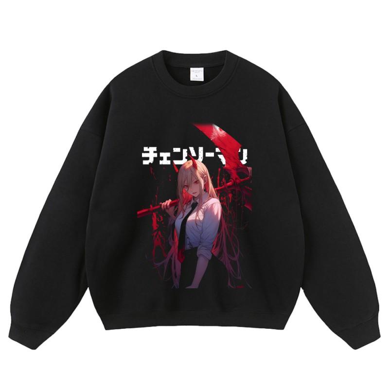 Unisex Oversized Cotton Hoodie With Anime Character Print Loose Fit Long Sleeve Streetwear Teens Adults