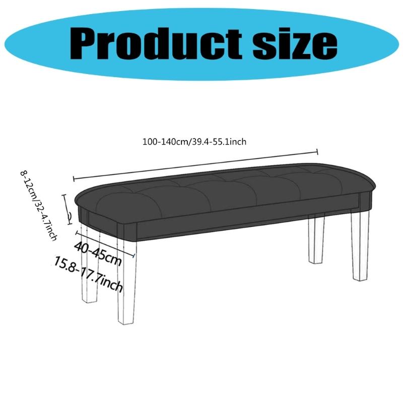 Machine Washable Benches Chair Covers Tear Resistant elasticitys Design Fit Up To 140cm For Living Room Office Use