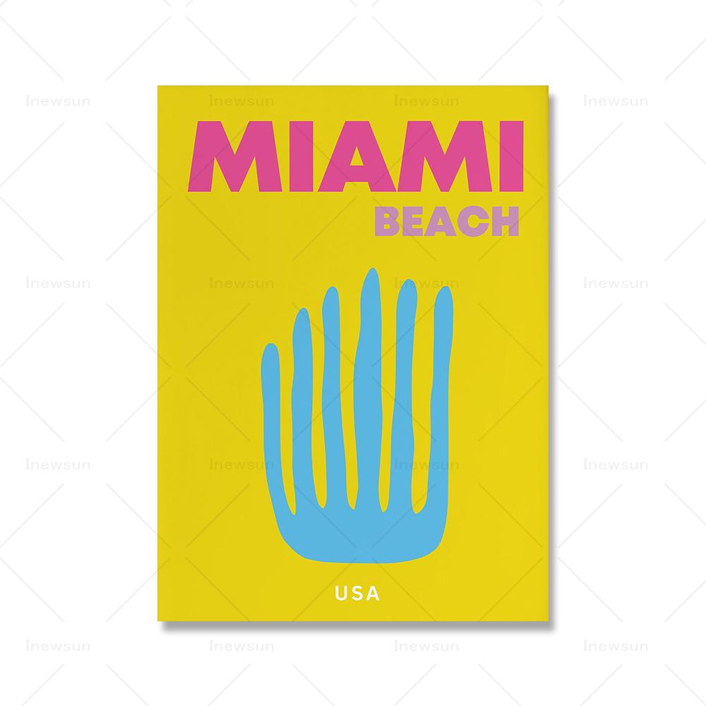 

Печать на холсте для путешествий Майами Ибица Капри Бонди Миконос Настенная живопись Красочный постер Современные настенные картины для декора гостиной 21x30cm No Framed