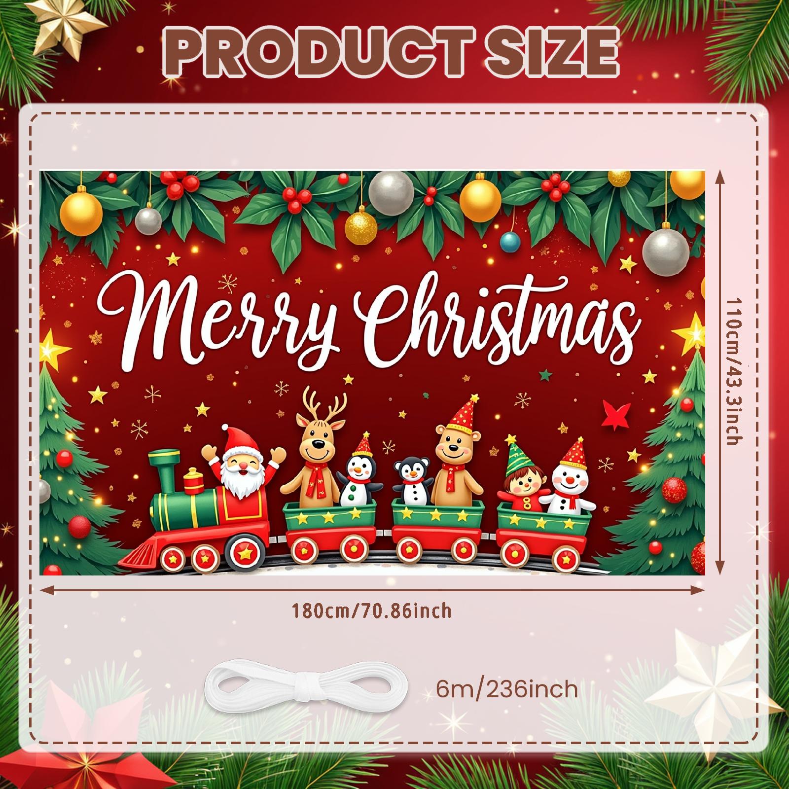 

Event Backdrop Festive Design Christmas Banner Xmas Decoration Colorful Graphics Holiday Banner For Outdoor Decor Holiday Party