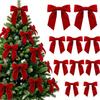 Große Schleifen für Geschenkboxen 10 Stück Samt-Weihnachtsschleifen, 11x12,5cm Band-Ornament mit integriertem Kabelbinder Kranzdekorationen Weihnachtsbaum und Box, Festlich