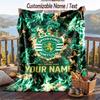 Flannel Blanket Sporting CP Print Custom Name Text Soft Throw for Sofa Bed