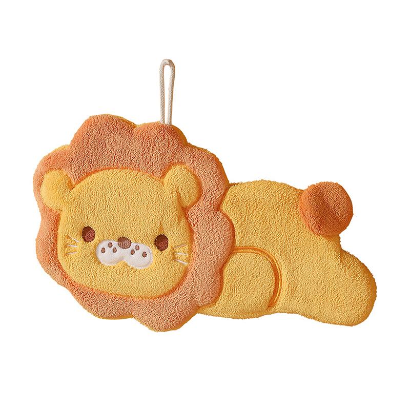 Cartoon Cat Lion Hand Towel Kitchen Bathroom Hand Towel Hanging Type With Super Water Absorption Quick Drying