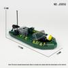 J085G Army Green Assault Boat Building Block Toy Accessories Equipment Box Children Assemble Small Particles